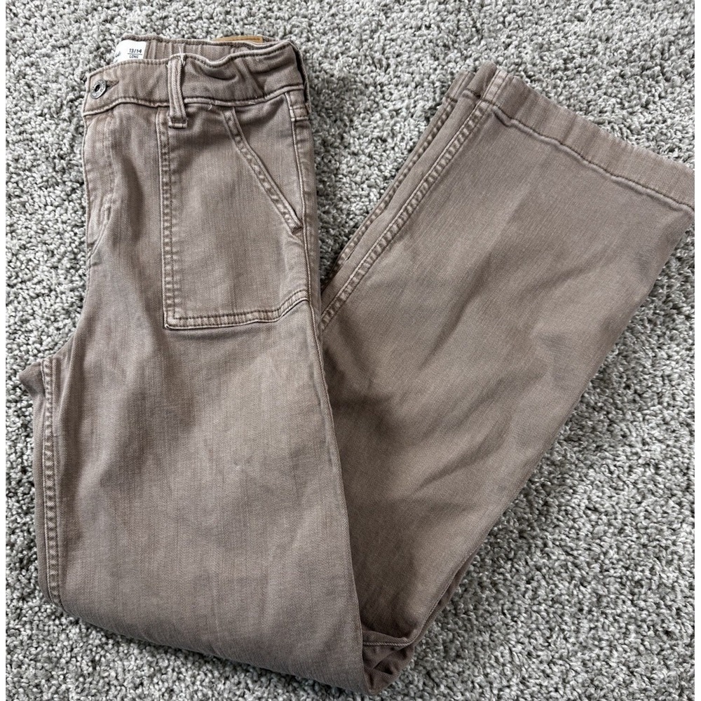 Abercrombie Kids High Rise Wide Leg Pants Brown 13/14